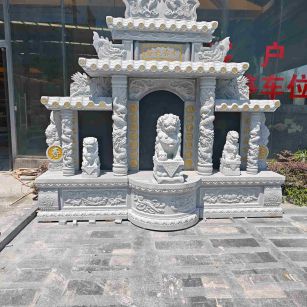 保定芝麻白中国黑石材套墓 花岗岩墓碑