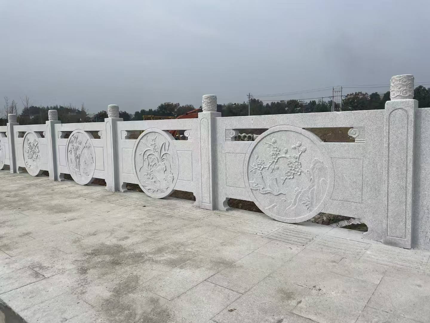 保定芝麻白河道栏杆 石材栏杆