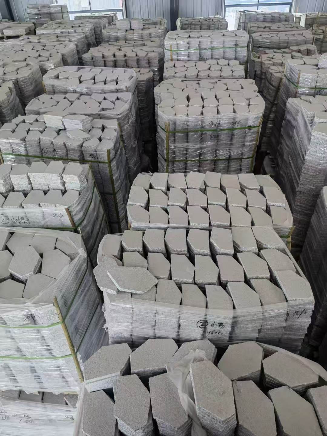 保定芝麻白石材冰裂纹，碎拼。